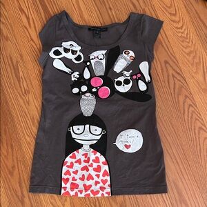 Marc By Marc Jacobs Black and Red Graphic Tee